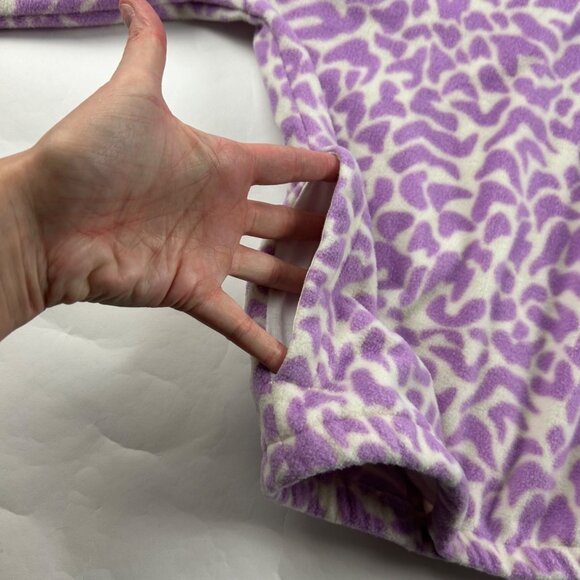 O'Neill Purple Modern Leopard Print Fleece Pullover Half Zip Jacket M - Picture 5 of 6